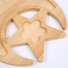 Nordic creative star moon bamboo and wood tray, home thickened four-leaf clover meal inventory, sunflower seeds and dried fruits bamboo plate details Picture